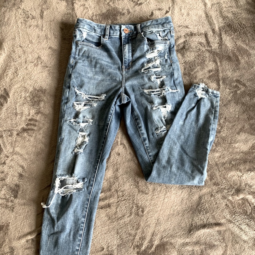 Ripped American Eagle jeans.